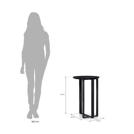 Mesa auxiliar,  Ø45  x  67 cm, de madera negra | Colección Cox