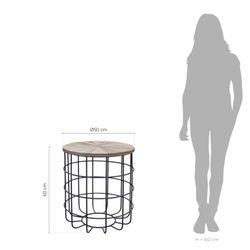 Tavolino, Ø50 x 60 cm, in legno di olmo riciclato