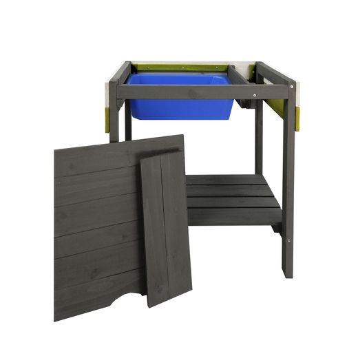Mesa auxiliar infantil Lys para cocinita Outdoor Toys, tapa abatible, madera maciza