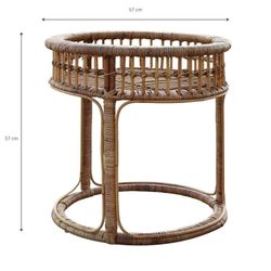 Tavolino da giardino, 57 x 57 x 57 cm, in rattan naturale | Collezione Round