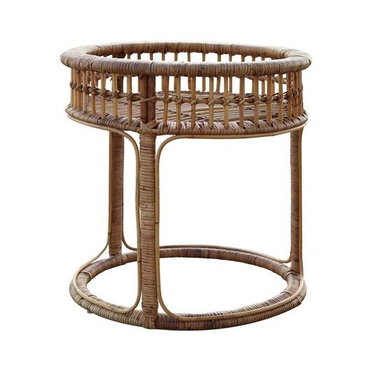 Tavolino da giardino, 57 x 57 x 57 cm, in rattan naturale | Collezione Round