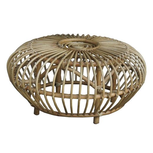 Tavolino da giardino, 73 x 73 x 39 cm, in rattan naturale | Collezione Parma