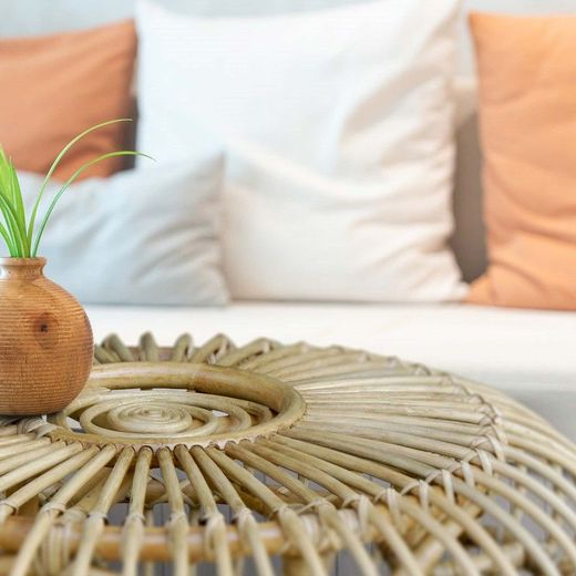 Tavolino da giardino, 73 x 73 x 39 cm, in rattan naturale | Collezione Parma