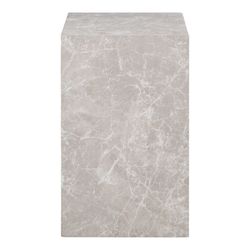 Tavolino rettangolare, 30 x 30 x 50 cm, in legno effetto marmo beige | Collezione Prague