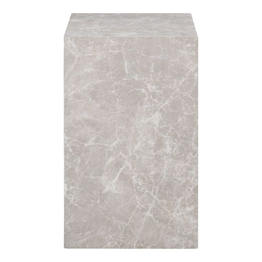 Tavolino rettangolare, 30 x 30 x 50 cm, in legno effetto marmo beige | Collezione Prague