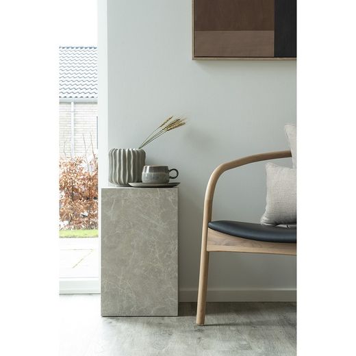 Tavolino rettangolare, 30 x 30 x 50 cm, in legno effetto marmo beige | Collezione Prague