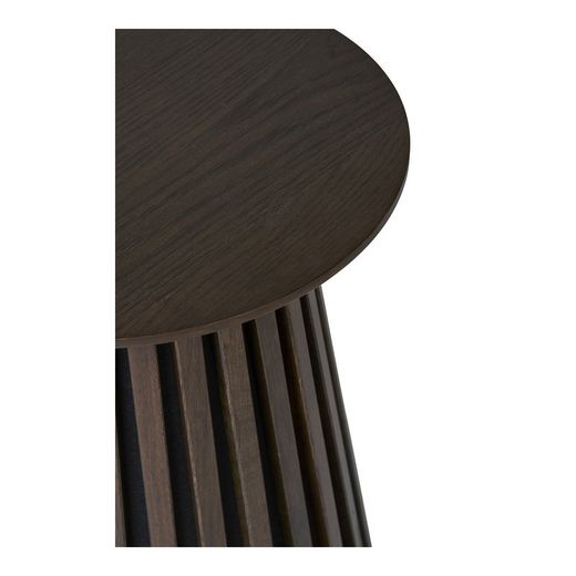 Mesa auxiliar redonda, 40 x 40 x 50 cm, de chapa de roble en natural ahumado | Colección  Osaka