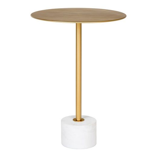 Tavolino rotondo, 41 x 41 x 58 cm, in acciaio dorato | Collezione Lecco