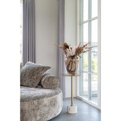 Tavolino rotondo, 41 x 41 x 58 cm, in acciaio dorato | Collezione Lecco