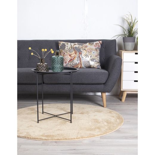 Tavolino rotondo, 47 x 47 x 50 cm, in acciaio nero | Collezione Bastia
