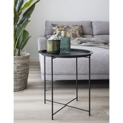Tavolino rotondo, 47 x 47 x 50 cm, in acciaio nero | Collezione Bastia