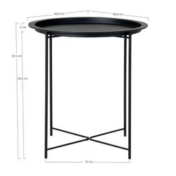 Tavolino rotondo, 47 x 47 x 50 cm, in acciaio nero | Collezione Bastia