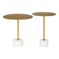 Runder Beistelltisch, 51 x 51 x 52 cm, aus vergoldetem Stahl | Kollektion Lecco