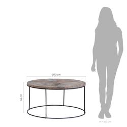 Mesa de centro, 90 x 90 x 45 cm, de madera