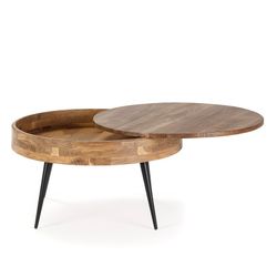 Tavolo da salotto, 90 x 90 x 50 cm, in legno di acacia naturale | Collezione Kali