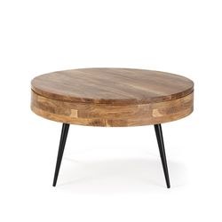 Tavolo da salotto, 90 x 90 x 50 cm, in legno di acacia naturale | Collezione Kali