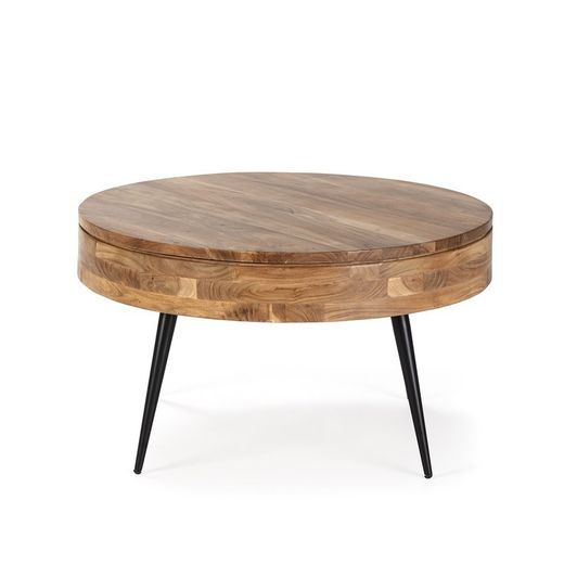 Tavolo da salotto, 90 x 90 x 50 cm, in legno di acacia naturale | Collezione Kali