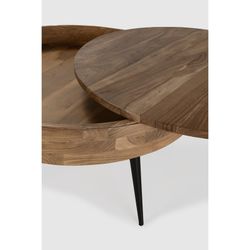 Tavolo da salotto, 90 x 90 x 50 cm, in legno di acacia naturale | Collezione Kali