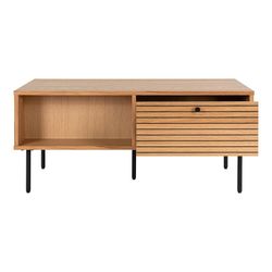 Mesa de centro rectangular, 100 x 50 x 45 cm, de chapa de roble en natural | Colección  Kyoto