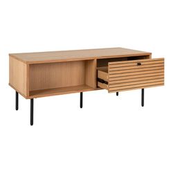 Mesa de centro rectangular, 100 x 50 x 45 cm, de chapa de roble en natural | Colección  Kyoto