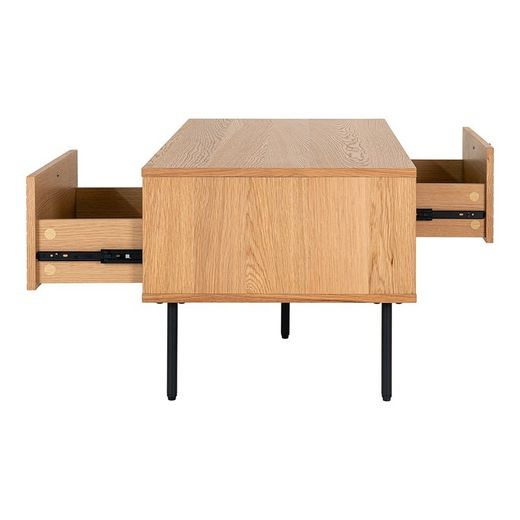 Mesa de centro rectangular, 100 x 50 x 45 cm, de chapa de roble en natural | Colección  Kyoto