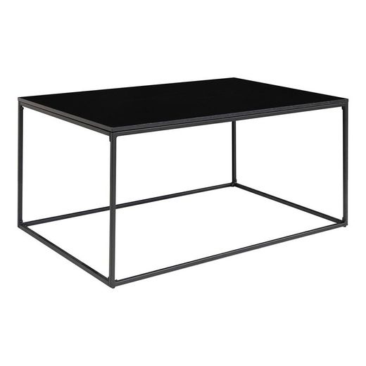 Tavolo da salotto rettangolare, 60 x 90 x 45 cm, in legno e acciaio nero | Collezione Vita