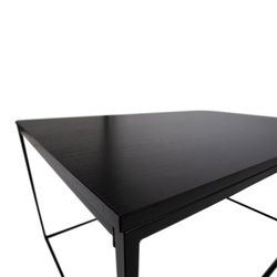 Tavolo da salotto rettangolare, 60 x 90 x 45 cm, in legno e acciaio nero | Collezione Vita