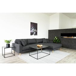Tavolo da salotto rettangolare, 60 x 90 x 45 cm, in legno e acciaio nero | Collezione Vita
