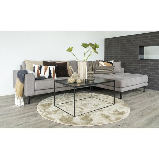 Tavolo da salotto rettangolare, 60 x 90 x 45 cm, in legno e acciaio nero | Collezione Vita
