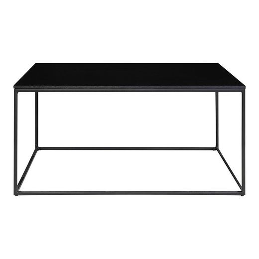 Tavolo da salotto rettangolare, 60 x 90 x 45 cm, in legno e acciaio nero | Collezione Vita