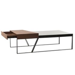 Mesa de Centro Rectangular Pärumm Schönheit 130x75 cm Madera de Nogal Marrón y Negro