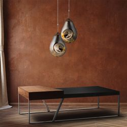 Mesa de Centro Rectangular Pärumm Schönheit 130x75 cm Madera de Nogal Marrón y Negro