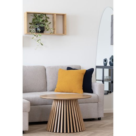 Tavolo da salotto rotondo, 70 x 70 x 45 cm, in legno di rovere naturale | Collezione Osaka