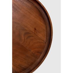Tavolo da salotto rotondo, 80 x 80 x 30 cm, in legno di mango marrone scuro | Collezione Giselle