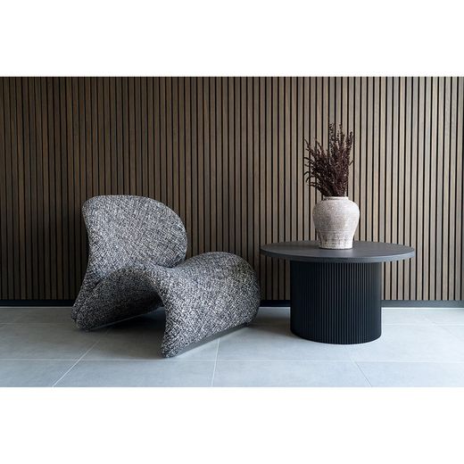 Tavolo da salotto rotondo, 80 x 80 x 45 cm, in legno colore marrone scuro | Collezione Boavista