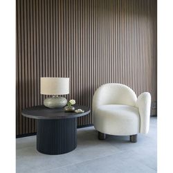 Tavolo da salotto rotondo, 80 x 80 x 45 cm, in legno colore marrone scuro | Collezione Boavista