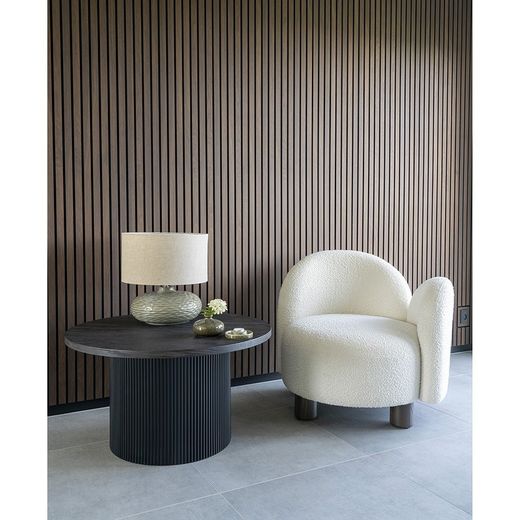 Tavolo da salotto rotondo, 80 x 80 x 45 cm, in legno colore marrone scuro | Collezione Boavista