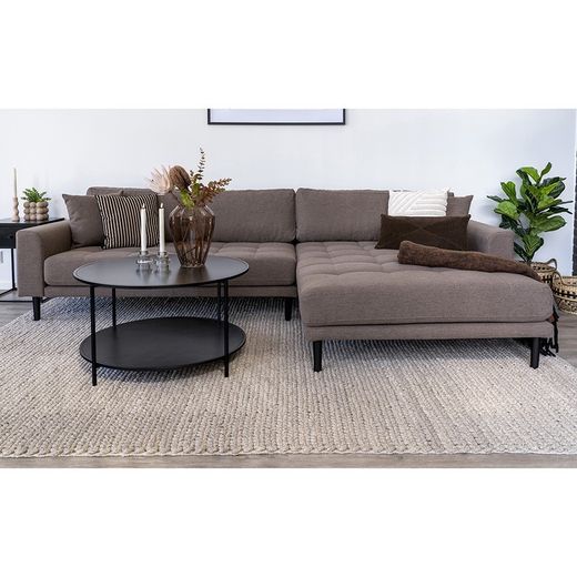 Tavolo da salotto rotondo, 80 x 80 x 45 cm, in legno e acciaio nero | Collezione Vita