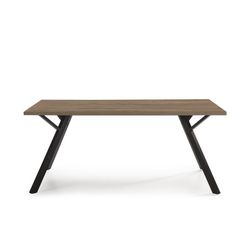 Tavolo da pranzo, 160 x 90 x 76 cm, in legno color noce e nero | Collezione Paola