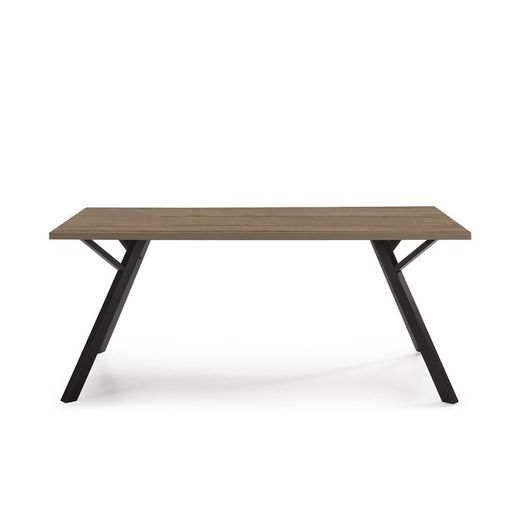 Tavolo da pranzo, 160 x 90 x 76 cm, in legno color noce e nero | Collezione Paola