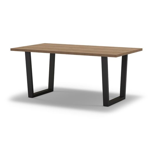 Tavolo da pranzo, 180 x 100 x 75 cm, in legno e metallo in finitura naturale e nera | Collezione Francesca