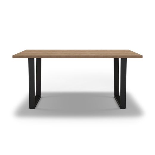 Tavolo da pranzo, 180 x 100 x 75 cm, in legno e metallo in finitura naturale e nera | Collezione Francesca