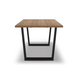 Tavolo da pranzo, 180 x 100 x 75 cm, in legno e metallo in finitura naturale e nera | Collezione Francesca
