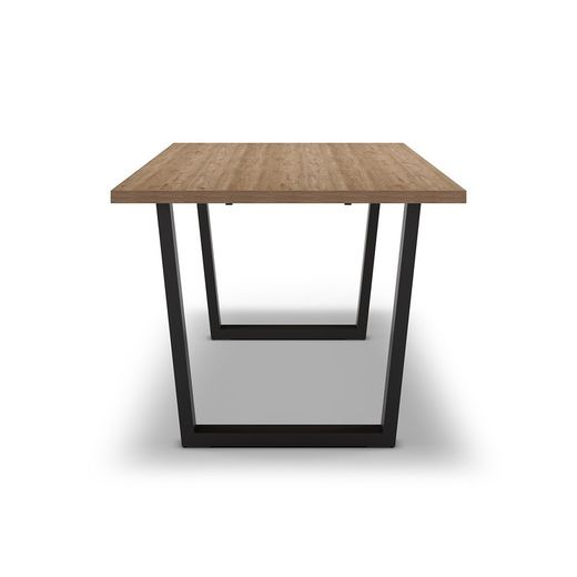 Tavolo da pranzo, 180 x 100 x 75 cm, in legno e metallo in finitura naturale e nera | Collezione Francesca