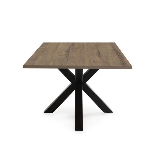 Tavolo da pranzo, 180 x 100 x 76 cm, in legno e metallo, finitura noce e nero | Collezione Comba