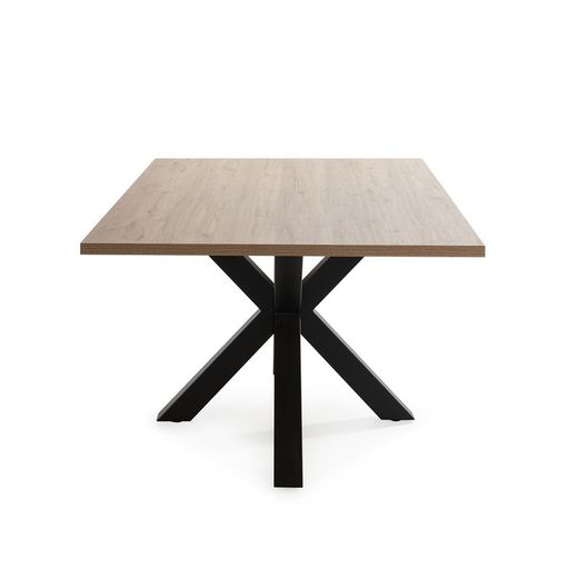 Tavolo da pranzo, 180 x 100 x 76 cm, in legno e metallo naturale e nero | Collezione Comba