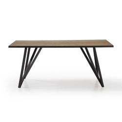 Tavolo da pranzo, 180 x 90 x 76 cm, in legno e metallo naturale e nero | Collezione Myla