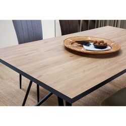 Tavolo da pranzo, 180 x 90 x 76 cm, in legno e metallo naturale e nero | Collezione Myla