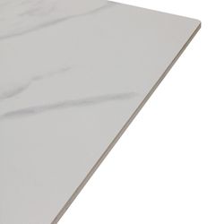 Tavolo da pranzo, 180 x 90 x 76 cm, in pietra sintetica e metallo bianco e nero | Collezione Bimba