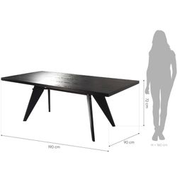 Tavolo da Pranzo, 190 x 90 x 72 cm, rettangolare | Collezione Mamba